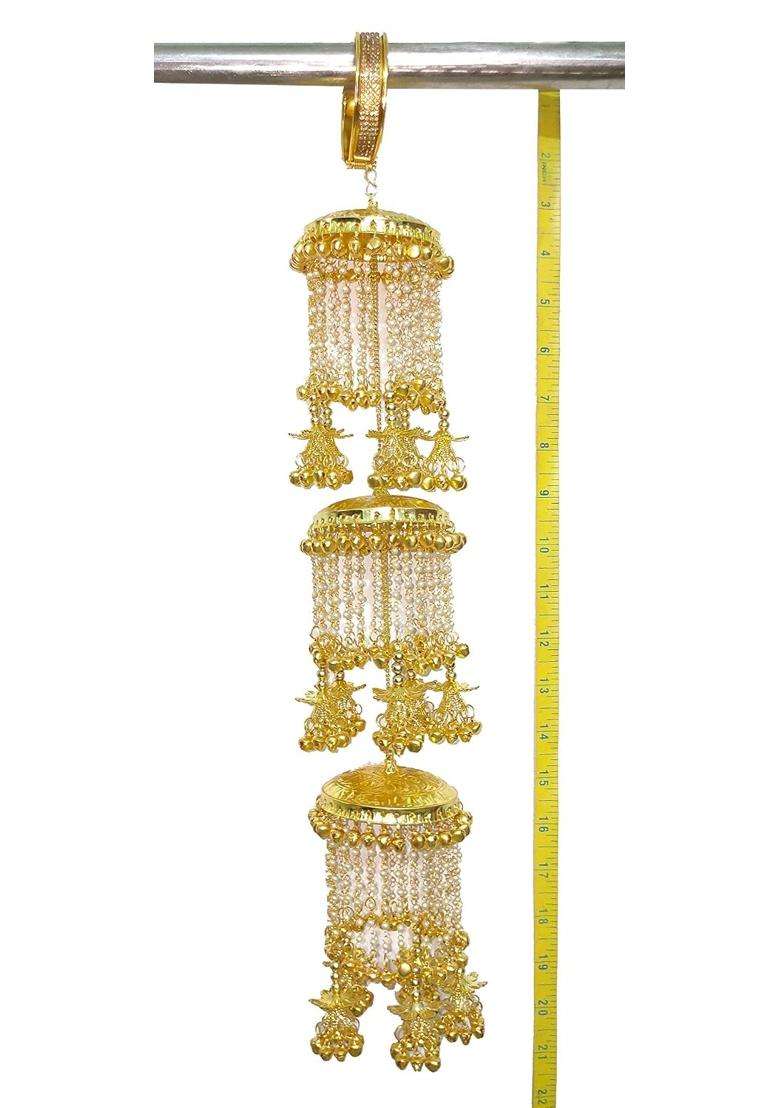RKM Collections Kalire 3 Layered Pearl Kalire Attached with Openable Bracelets - Indya
