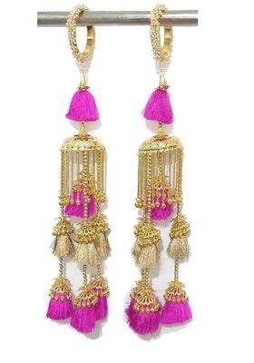 RKM Collections Kalire Pearl Kalire with Pink and Golden Tassel Attached with Pearl Bangles Size
