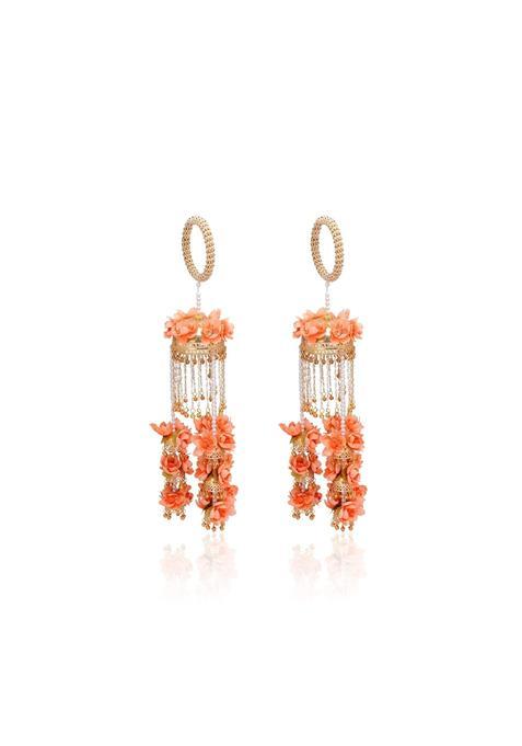 Khandelwalimpex Designer Peach Colour Floral Kalire for Bride Kalire for Wedding