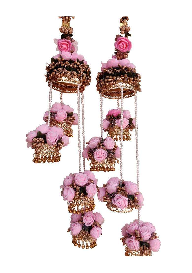 Khandelwalimpex Multicolour Floral Handmade Flowers Kalire Set for Women - Indya