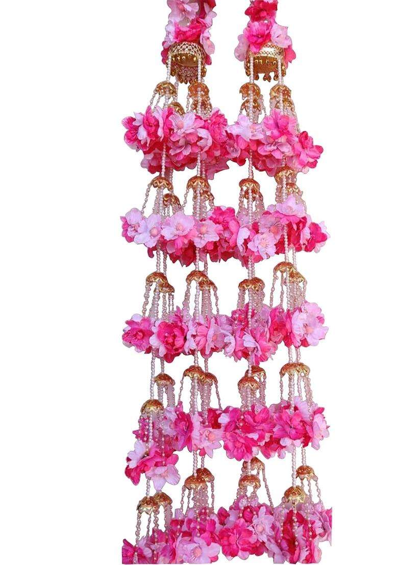 Khandelwalimpex Handmade Pink Color Flower Floral Kalire Set for Womens and Girls Wedding Ceremony Kalire - Indya