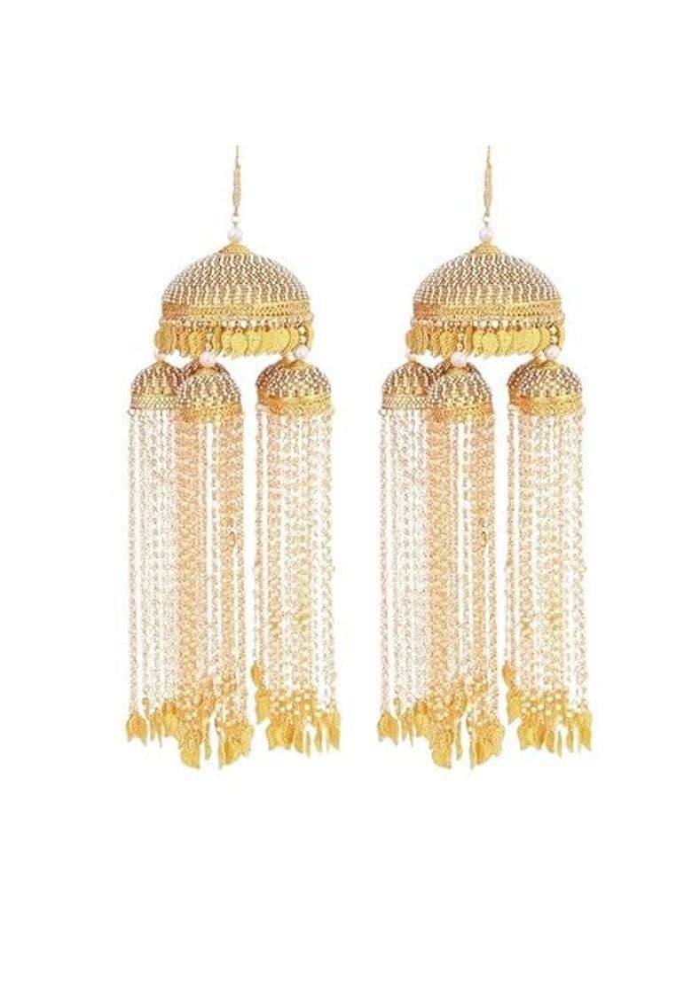 Kalere Pair Kalere Kalire Bridal Hand Hanging Kalere for Brides Women and Girls White Golden - Indya