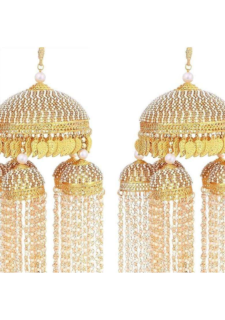 Kalere Pair Kalere Kalire Bridal Hand Hanging Kalere for Brides Women and Girls White Golden - Indya