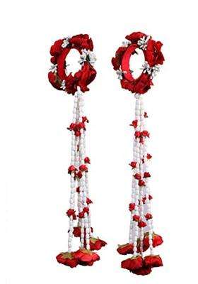 Saumakshi Designs Beautiful Traditional Kaleera for Bride and Women with Openable Bangles Red Colour