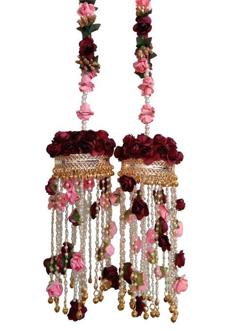 Khandelwalimpex Wine and Peach Color Handmade Designer Kalire Set for Bride