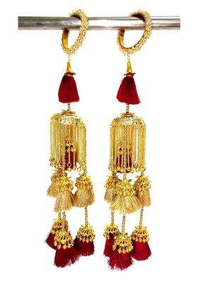 RKM Collections Kalire Pearl Kalire with Mehroon and Golden Tassel Attached with Pearl Bangles