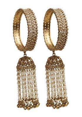 Karatcart Elegant Antique Gold Plated Bridal Kaleere Style Bangles for Women