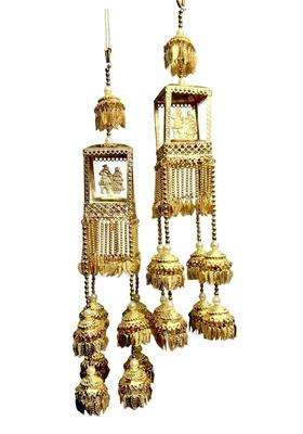 R K M Collections Brass Bridal Kalire for Girls Gold and Off White Traditional Indian Pearl Beaded Chain