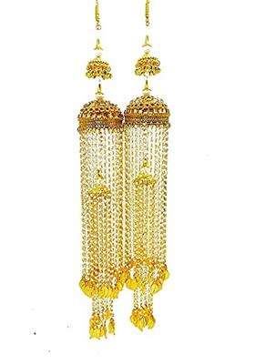 MB Collections Beautiful Traditional Punjabi Golden Handmade Red Stone Work Kalira Kaleera Kalera Kalira