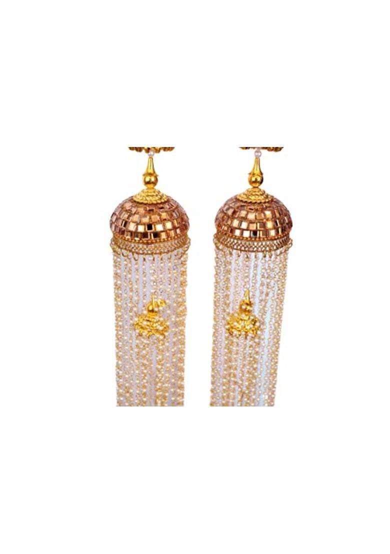 MB Collections Beautiful Traditional Punjabi Golden Handmade Pearl Work Kalira Kaleera Kalera Kalira Bridal - Indya