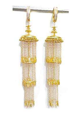 White RKM Collections Metal Brass and Pearl Kalire for Women