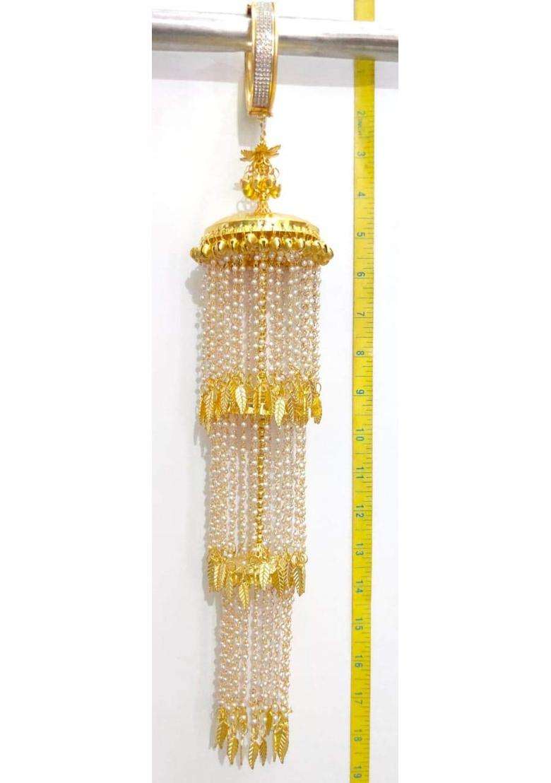 White RKM Collections Metal Brass and Pearl Kalire for Women - Indya