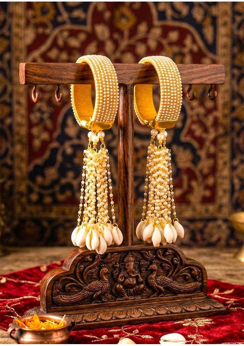 Advika Creations Golden Grace Adjustable Kaleera with Kaudi - Indya