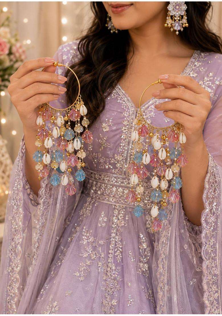 Advika Creations Blue Pink Acrylic Shell Charm Kaleera - Indya
