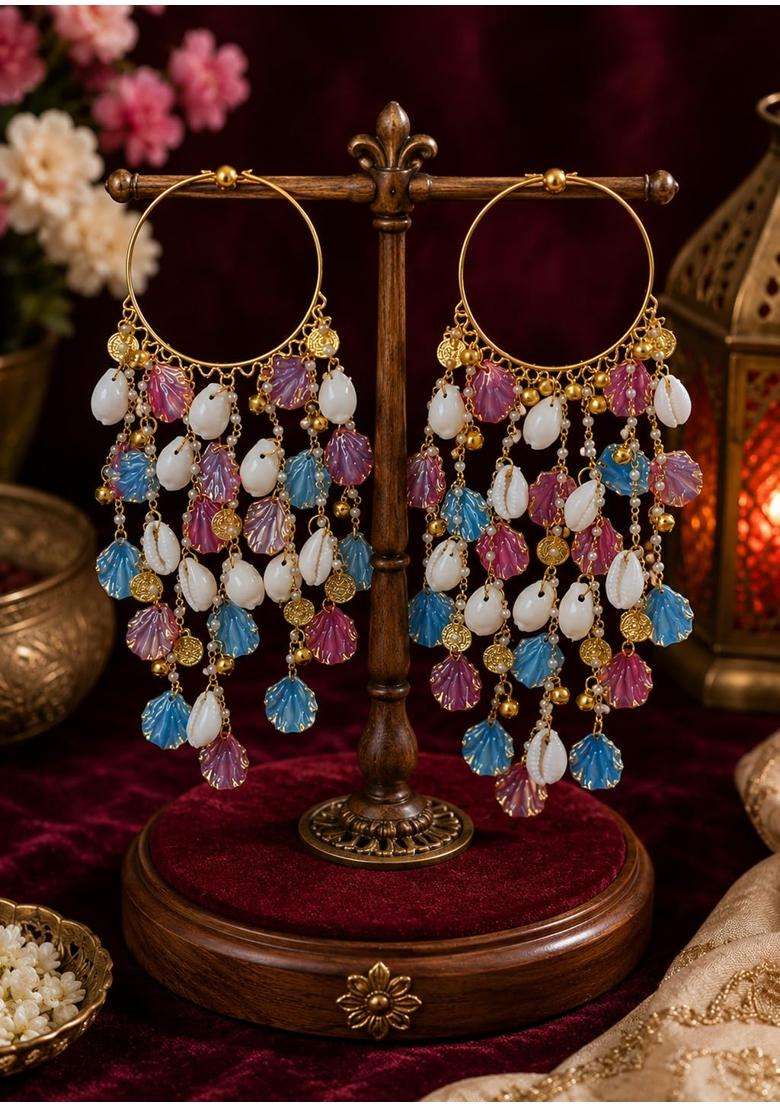 Advika Creations Blue Pink Acrylic Shell Charm Kaleera - Indya