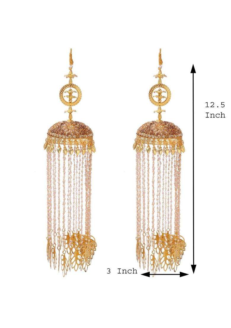 Eyesphilic Beautiful Punjabi Golden Pearl Kalira for Bride - Indya