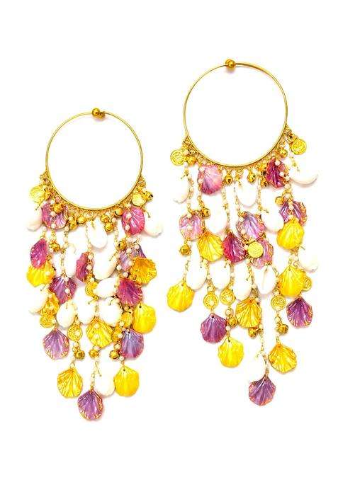 Advika Creations Yellow Pink Acrylic Shell Charm Kaleera