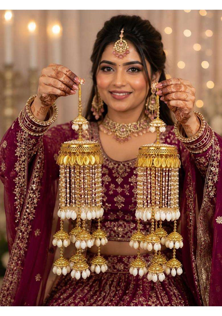 R K M Collections Fancy Bridal Kalire with Kaudi Shells Gold Tone - Indya