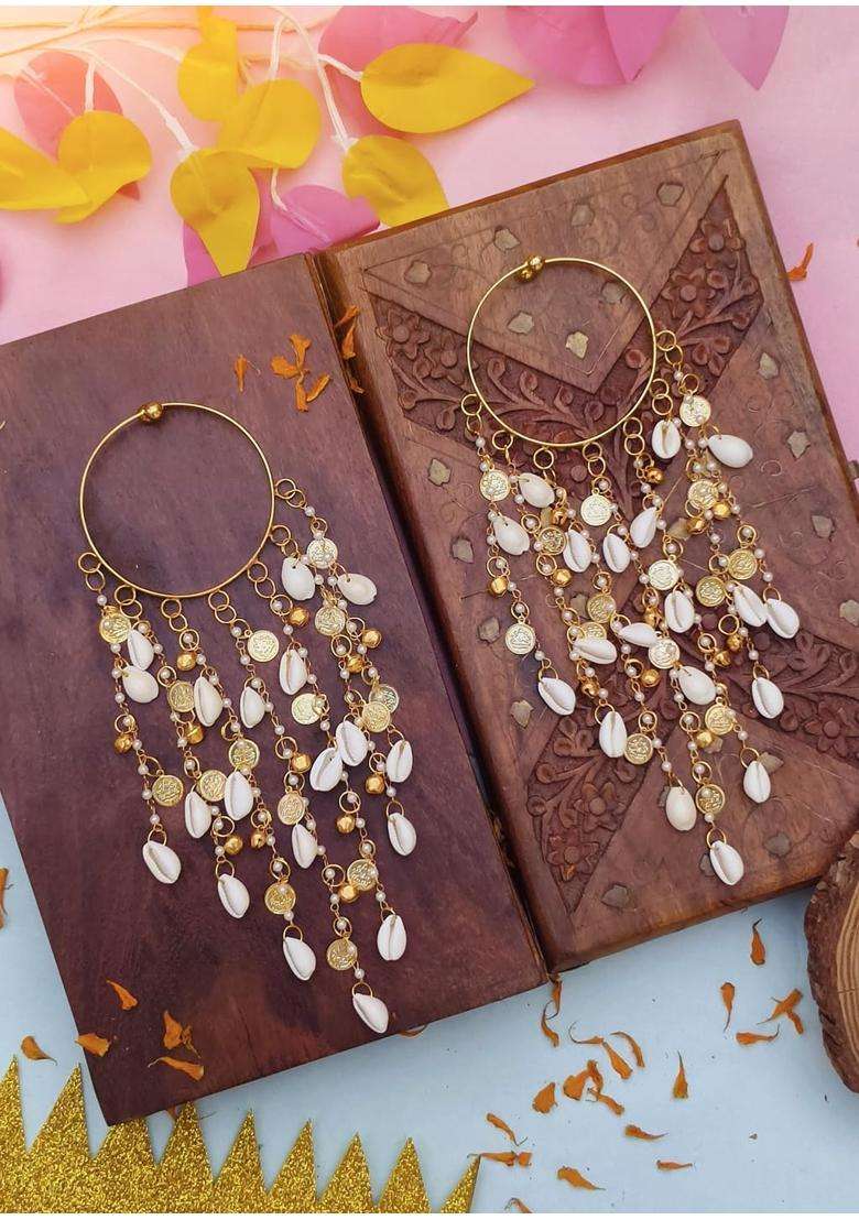 Advika Creations Golden Coin Kaleera in Golden Finish with Kaudi Traditional Bridal Charms - Indya