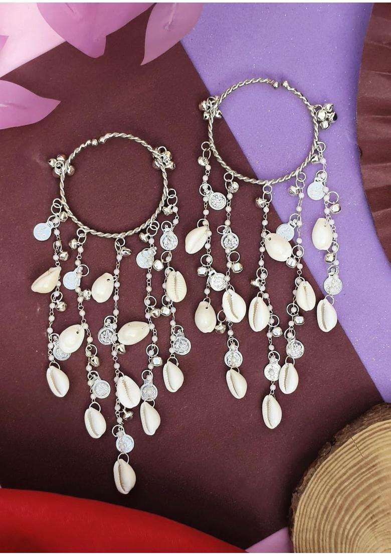 Advika Creations Silver Coin Kaleera with Kaudi Traditional Bridal Charms Indian Wedding Jewelry - Indya