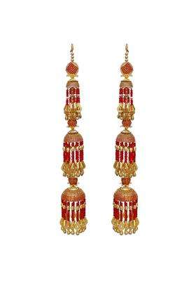 Lucky Jewellery Traditional Golden Red Color Gold Plated Kalira Kaleeray for Womens and Girls