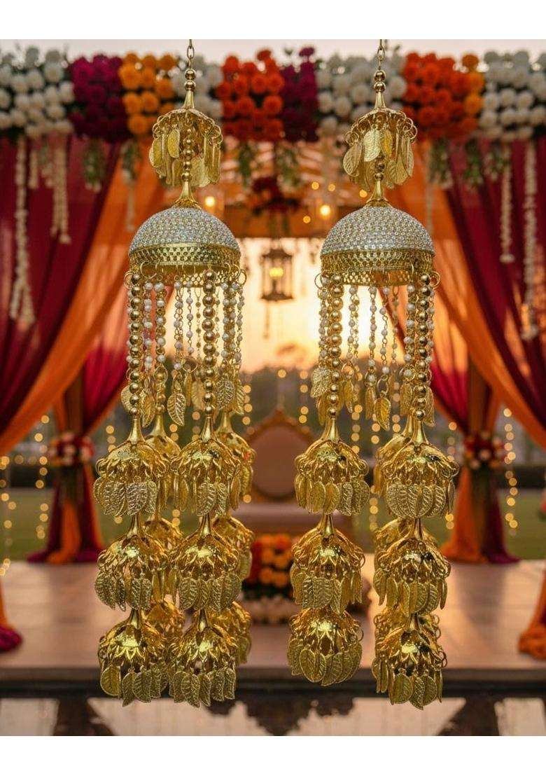 Traditional Golden Kalire with Pearl Embellishments Bridal Wedding Jewelry - Indya