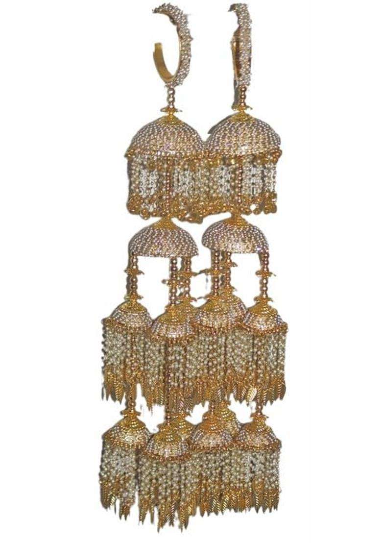 Kalere Pair Kalere Kalire Bridal Hand Hanging Kalere for Brides Women and Girls White Golden - Indya