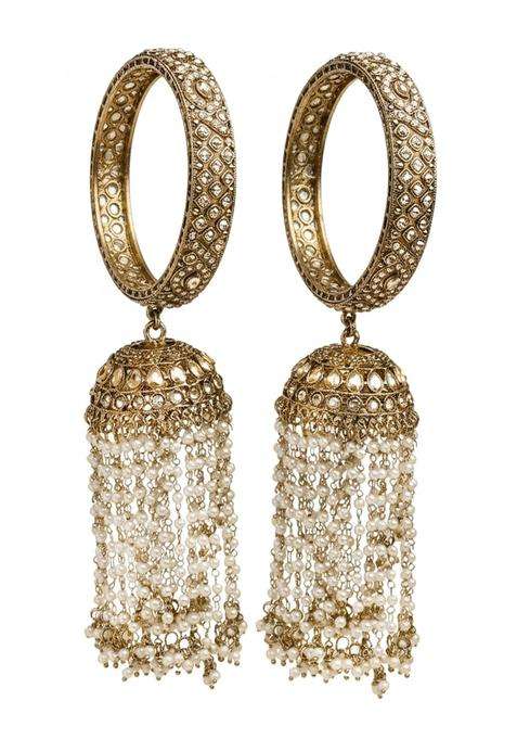 Karatcart Luxurious Antique Gold Plated Bridal Kaleere Style Bangles for Women
