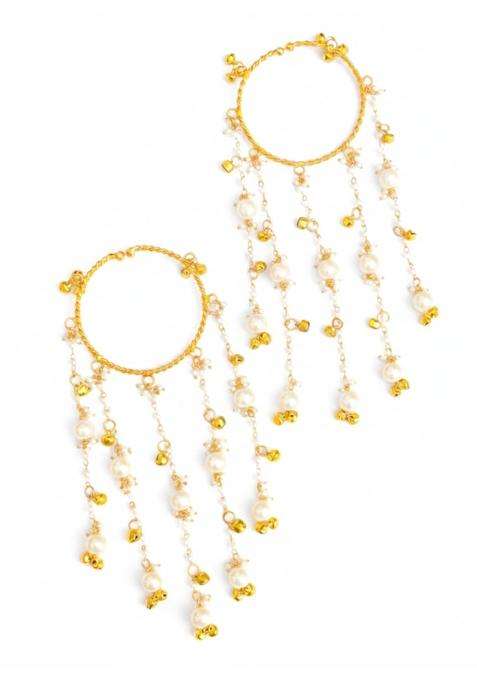 Advika Creations Pearl and Ghungroo Kaleera in Golden Finish with Traditional Bridal Charms