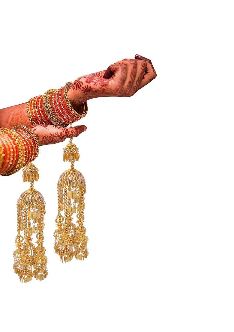 Eyesphilic Beautiful Golden Wedding Kalira for Bride and Women - Indya