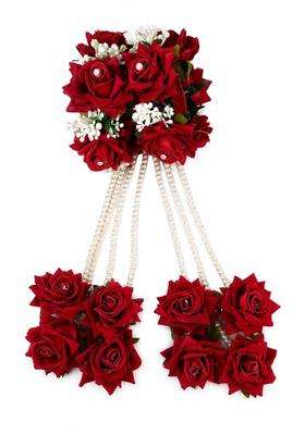 Realtrend Premium Flower Jewellery Adjustable Traditional Floral Jewellery Set for Haldi Mehndi Baby Shower