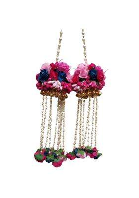 Real Trend Premium Flower Jewellery Set Multi Color Flower Bracelets Kalire Jewellery for Haldi Baby Shower