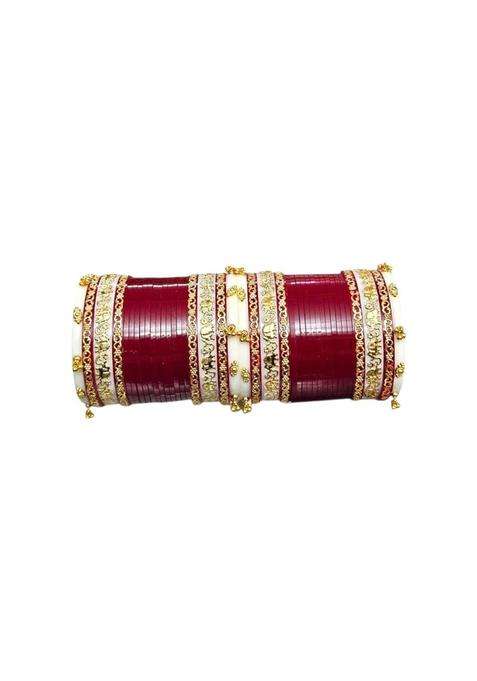 AMS Creations Bridal Chura Set for Women Traditional Punjabi Wedding Bangles Set