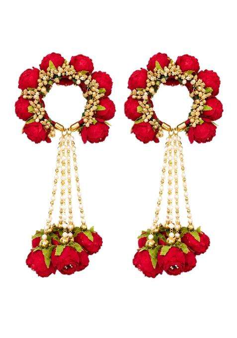 CIYA PLUS Handmade Red Rose Floral Kalira Bracelet for Haldi Mehandi Wedding
