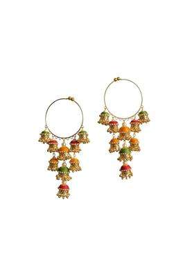 Advika Creations Multicolor Jhumka Kaleera in Golden Finish with Traditional Bridal Charms