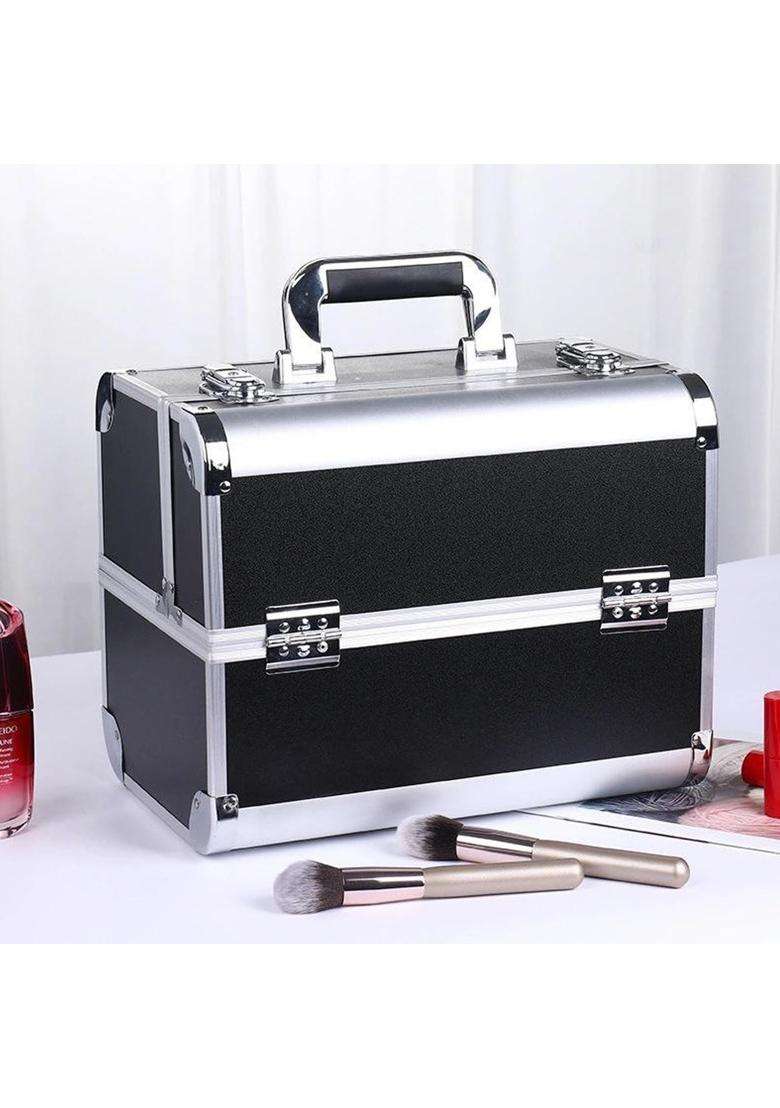 SIBY Aluminum Alloy Makeup Box Organizer Case with 5 Compartments Waterproof Durable - Indya