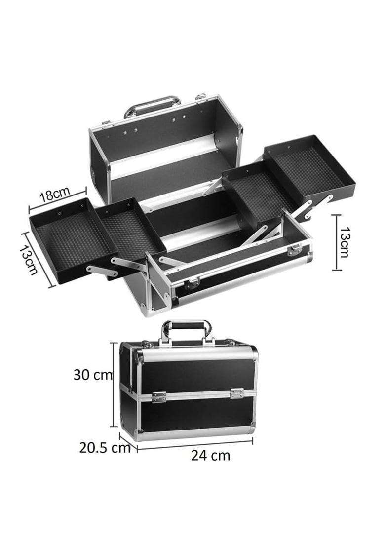 SIBY Aluminum Alloy Makeup Box Organizer Case with 5 Compartments Waterproof Durable - Indya