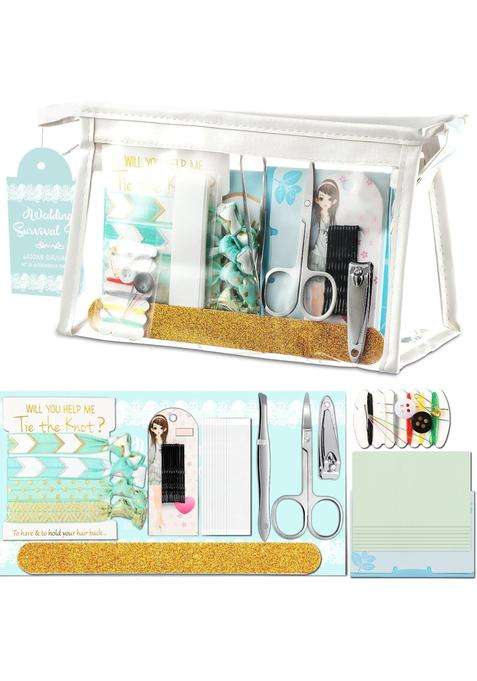 Chumia 132 Pieces Wedding Survival Kit Wedding Day Bridal Emergency Kit Bridal Party Proposal Gifts Mini