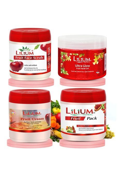 Lilium Active Anti Oxidants Fruit Facial Kit 3600 GM Soothing Moisturized and Balanced Skin