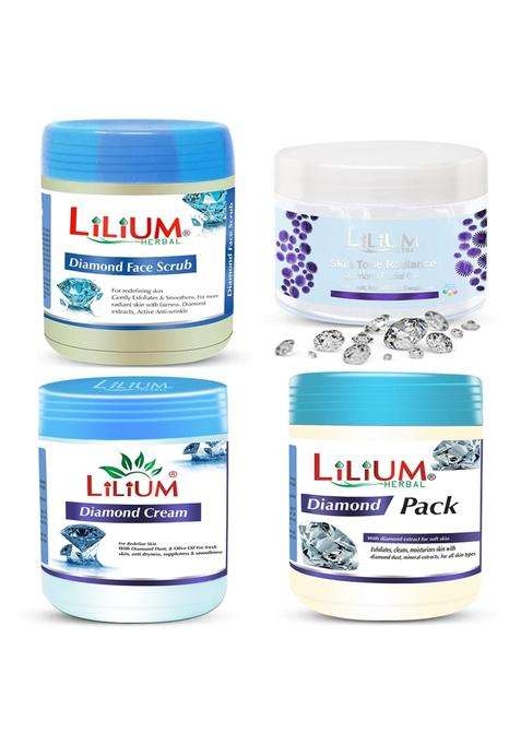 Lilium Diamond Facial Kit for Redefining Skin 3600 GM Soothing Moisturized and Balanced Skin Reduce Dark Spots