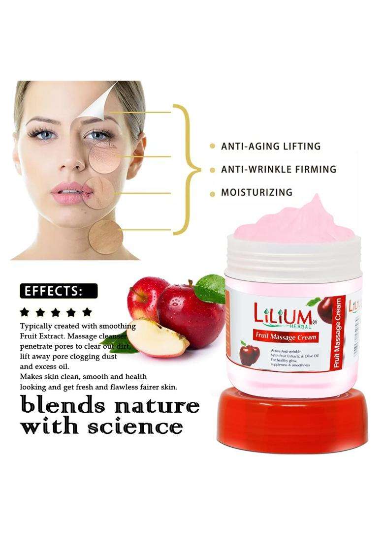 Lilium Fruit Facial Kit with Papaya Cleansing Milk 4500GM Moisturized and Balanced Skin Reduce Dark Spots - Indya