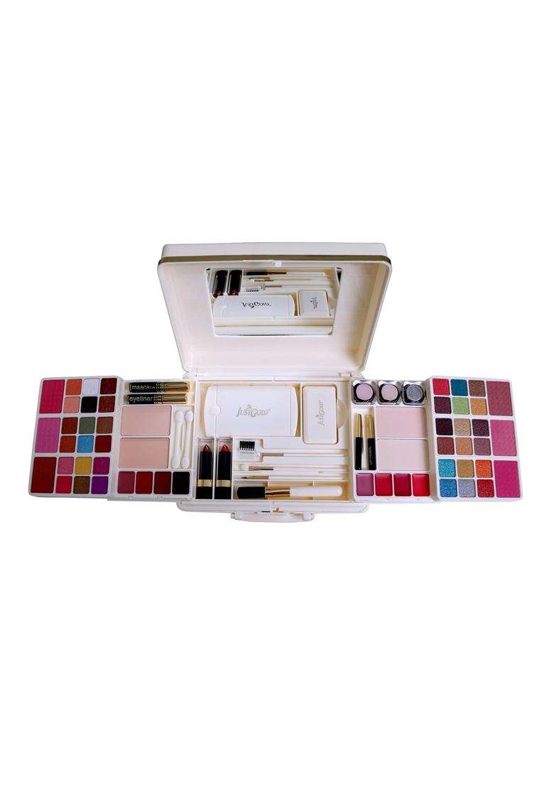Justgold Professional All in One Makeup Palette Kit 42 Pigment Shadow with Blusher Powder Cake Lip Gloss - Indya