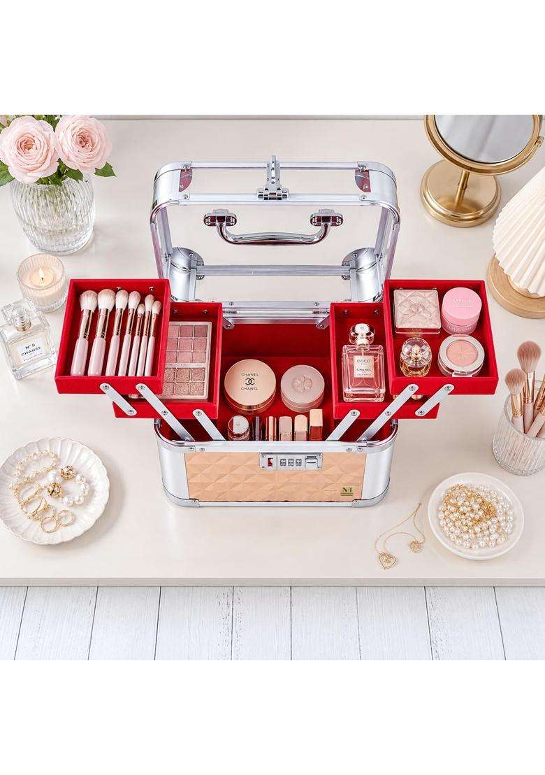 NFI Essentials Makeup Organizer Box for Women Bridal Makeup Case for Jewellery Cosmetics and Bridal Essentials - Indya