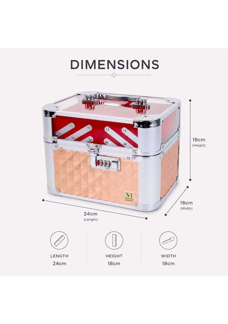 NFI Essentials Makeup Organizer Box for Women Bridal Makeup Case for Jewellery Cosmetics and Bridal Essentials - Indya
