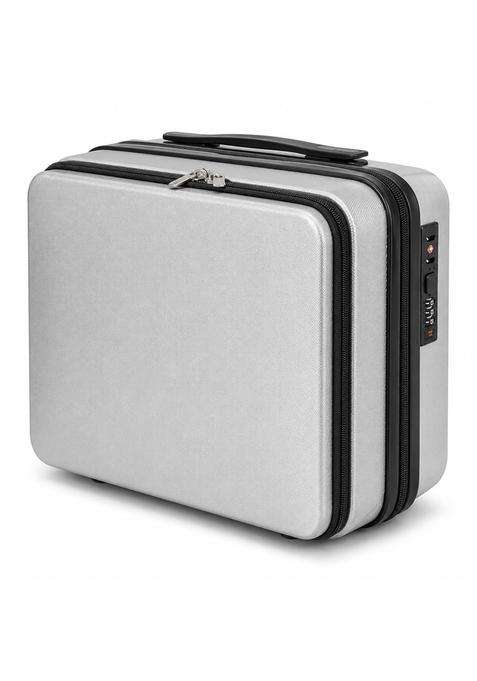 Blue Beads 16 Hard Shell Vanity Case and Travel Makeup Bag