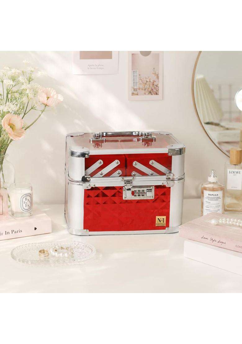 NFI Essentials Makeup Organizer Box for Women Bridal Makeup Case for Jewellery Cosmetics and Bridal Essentials - Indya