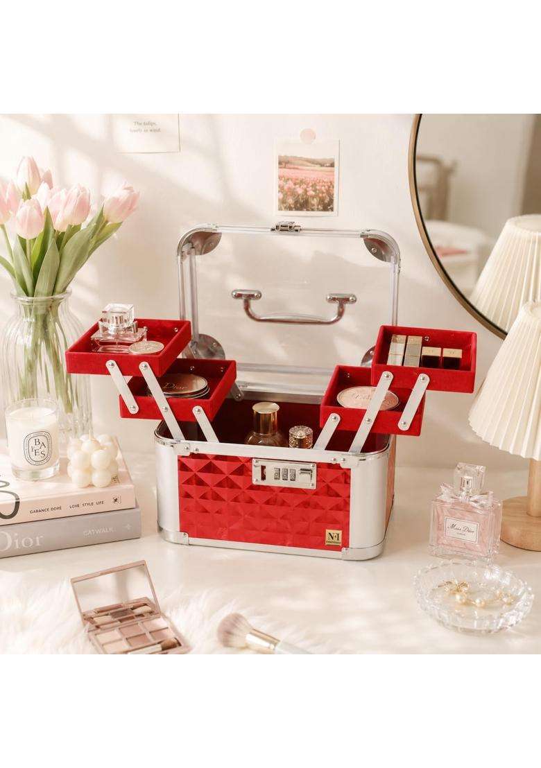 NFI Essentials Makeup Organizer Box for Women Bridal Makeup Case for Jewellery Cosmetics and Bridal Essentials - Indya