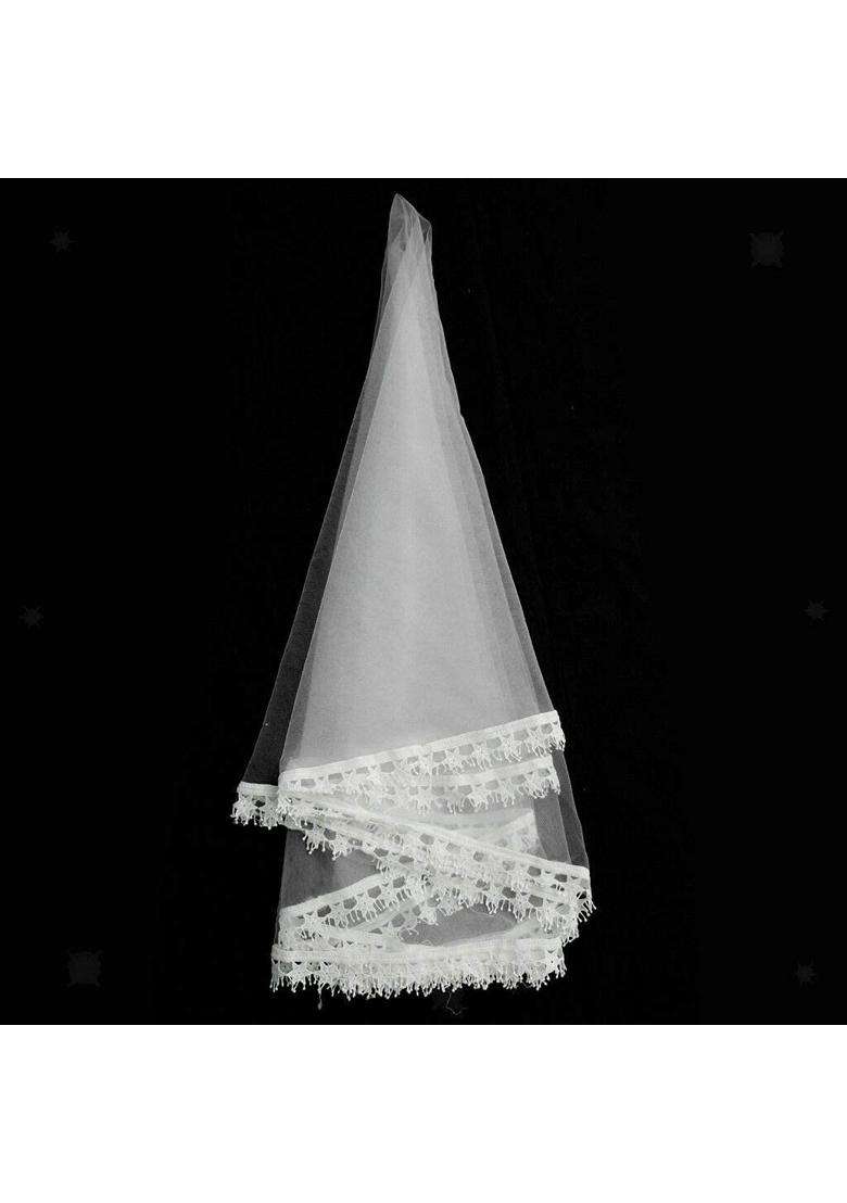 Ubersweet Imported Single Tier Lace S Veil Bridal Wedding Veil Br Elegent Tulle Veil - Indya