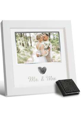 Seebery Heart Thumbprint Wedding Picture Frame with Ink Kit