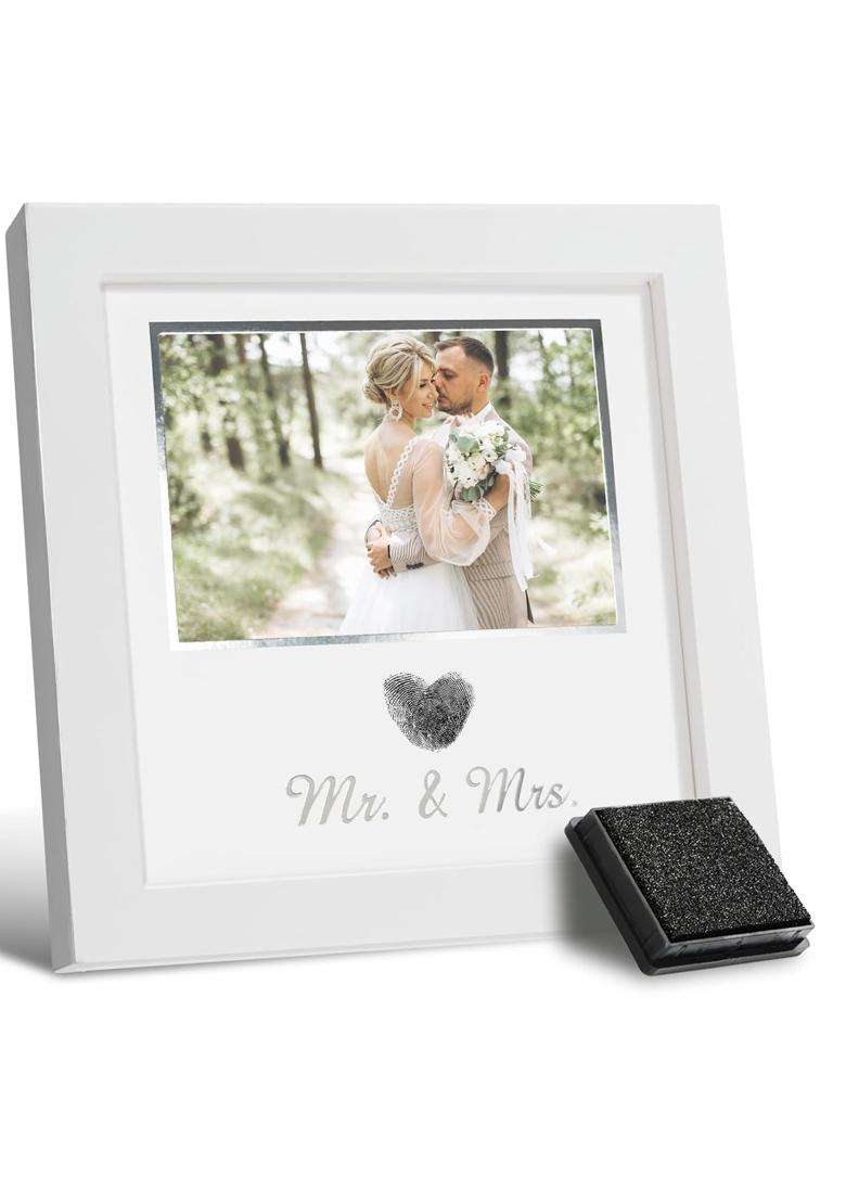 Seebery Heart Thumbprint Wedding Picture Frame with Ink Kit - Indya